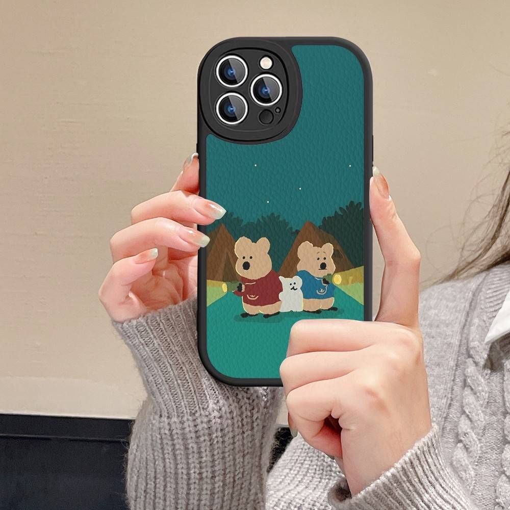 Cute Bear Quokkas Magsafe Phone Case For IPhone 11 12 13 14 15 16 Pro Max Plus Leather Cover