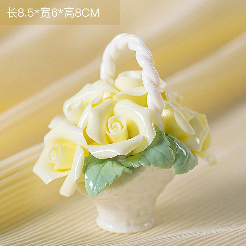 Keramik-Simulations-Blumenkorb-Ornamente Handgefertigte Mini-Blumenkörbe Kreative Kaffeetisch-Wohnzimmer-Tischdekorationen