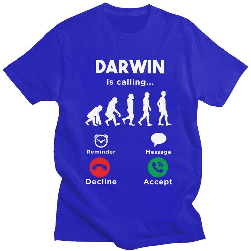 Los geht's Darwin Ruft T-Shirts Herren 100% Baumwolle Tee Tops Valentinstagsgeschenk T-Shirt Kurzarm-T-Shirt