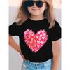 European Size Summer Fashion Girls Short Sleeved T Shirt with Graffiti Heart Cartoon Pattern Casual and Versatile Clothing That Suits All Occasions