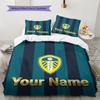 Leeds United Custom Name Pattern Bedding,Quilt Set Quilt Cover Pillowcase Home Birthday Gift(1 * Duvet Cover + 2 * Pillowcase, Without Core)