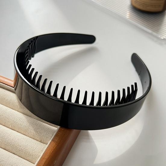 Women Headband Extra-Wide Anti-Slip Teeth Plastic Hair Hoop Strong Fixation Hairband Washing Face Hair Accessory