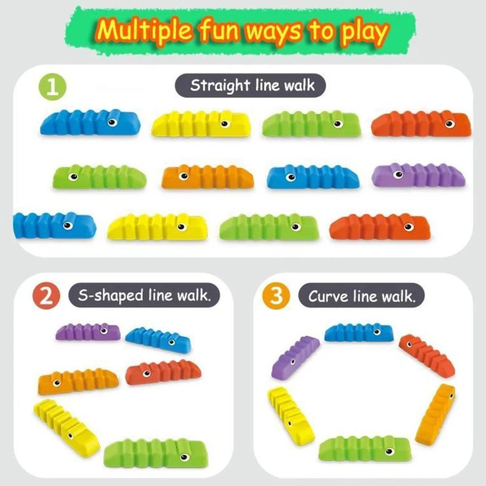 6PCS/Set Stepping Stones Balance Training Beam Crocodile Stepping Stones Parent-Child Game
