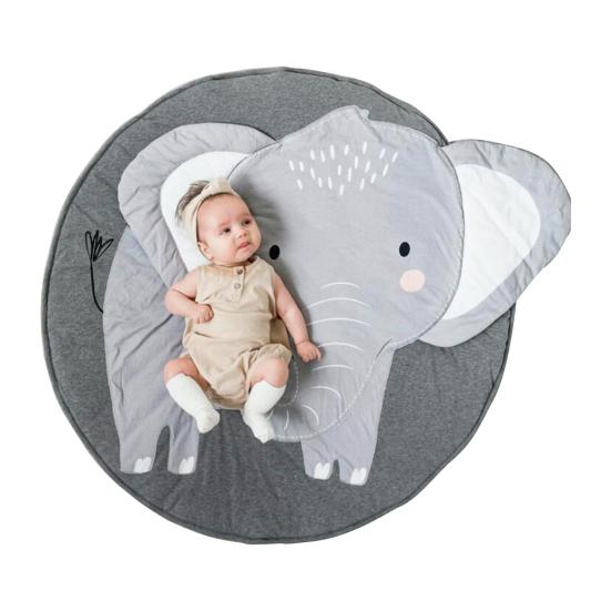 Bebek Oyun Matı Yumuşak Malzeme Bebek Emekleme Pedi Dairesel Tasarım Hayvan Desenli Bebek Aktivite Matı Bebek Emekleme Pedi