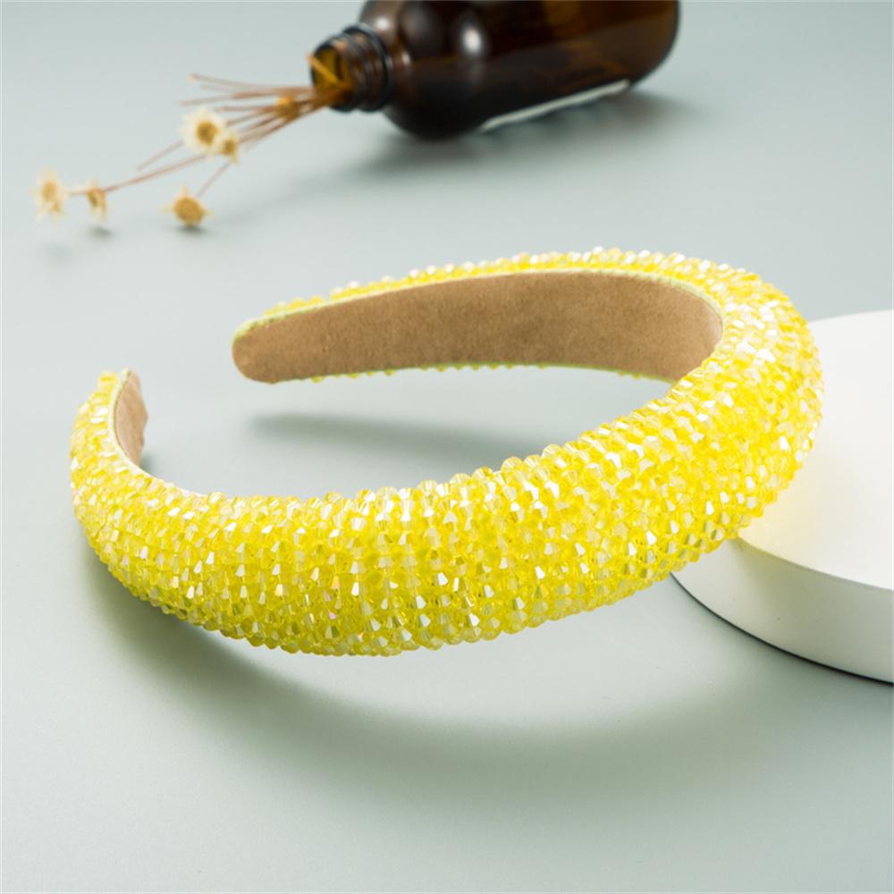 Solid Crystal Beads Hairbands For Women Girls Hair Hoop Headwear Fashion Clolorful Handmade Headbands Female Hair Bands