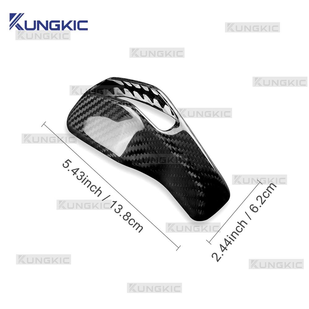 For Dodge Charger 2024-2027 LHD Real Hard Dry Carbon Fiber Gear Shift Knob Cover Trim Sticker Anti-Scratch Wear-Resistant Decor