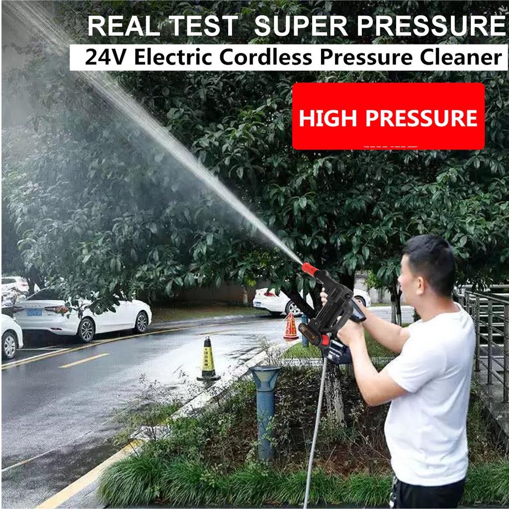 24V High Pressure Washer Electric Cordless Car Cleaner Washing Guns Water Hose Cleaning W/ 1/2pcs Battery