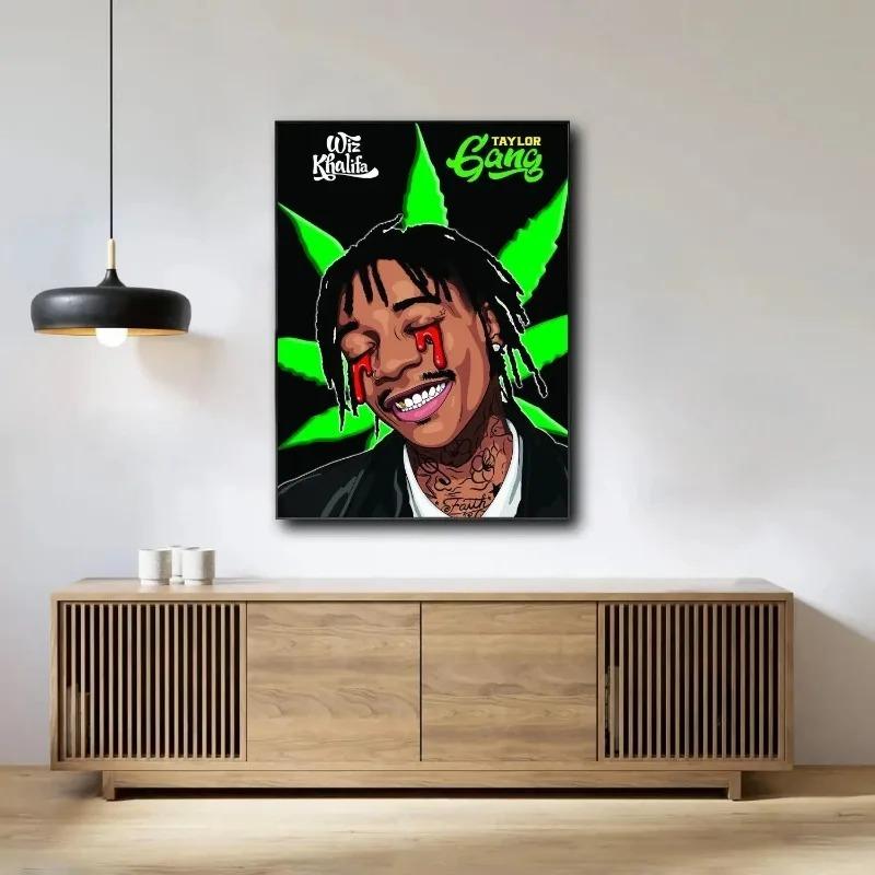 Wiz Khalifa Dekoration Kunstposter Wandkunst Personalisierbares Geschenk Modernes Familien Schlafzimmer Dekor Leinwandgemälde