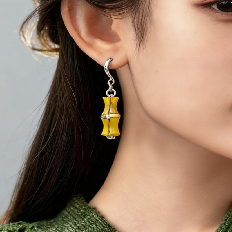 Tassel Bamboo Shell Earrings - Elegant European & American Style