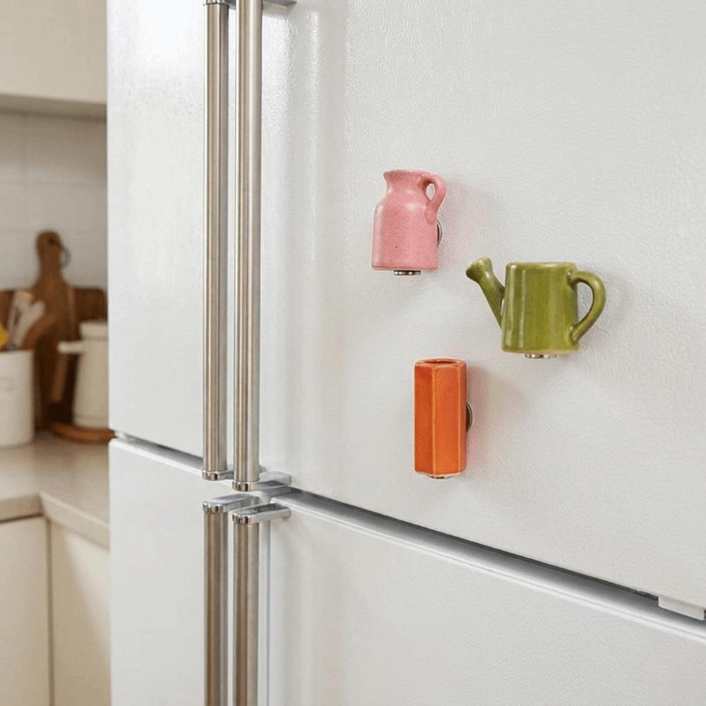 Creative Pastoral Style 3D Vase Fridge Magnets Exquisite DIY Craft Mini Ceramic Vase Decorative Vase Refrigerator Magnet Office