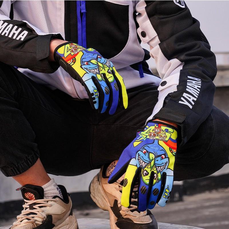 Full Finger Motorcycle Gloves Off-Road Riding Breathable Nylon With Anti-Slip Palm Mens Adult Protective Gear