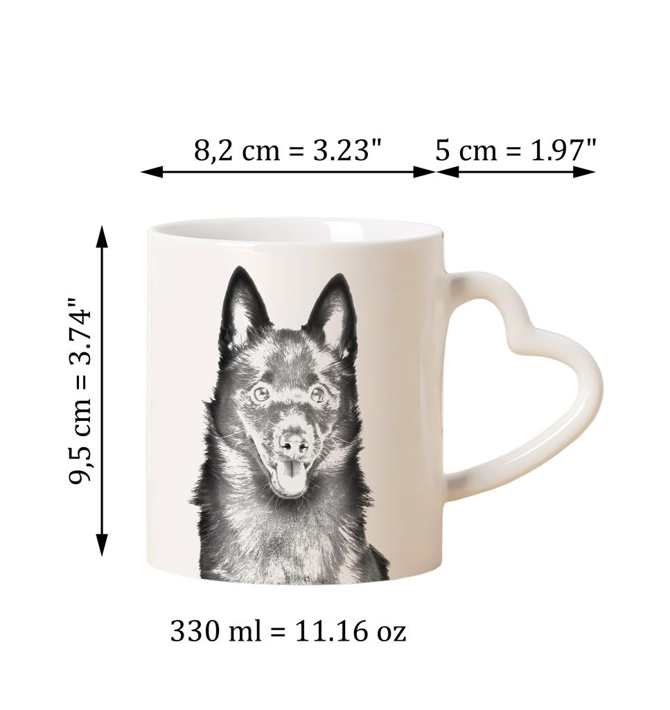 Schipperke, Little Black Devil, Little Captain - Cup with a Dog, Adorable Cup with a Heart-shaped Handle, Universal Gift from the Art-Dog Brand