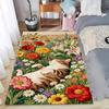 Idyllic Countryside Scenery Carpet Mat Rug Cute Cat Pattern Soft Non Slip Floor Mat for Living Room Bedroom Home Decoration