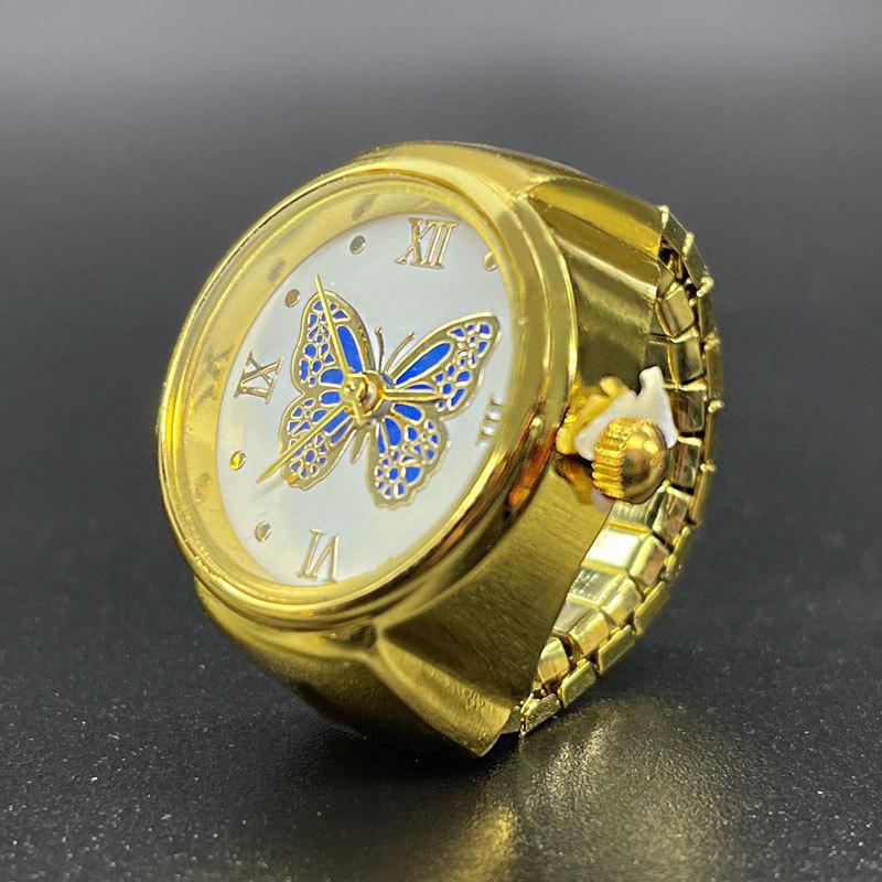 Γυναικείο ρολόι με αναλογικό δαχτυλίδι με καντράν Quartz για ελαστικό δώρο πεταλούδας για την Creati