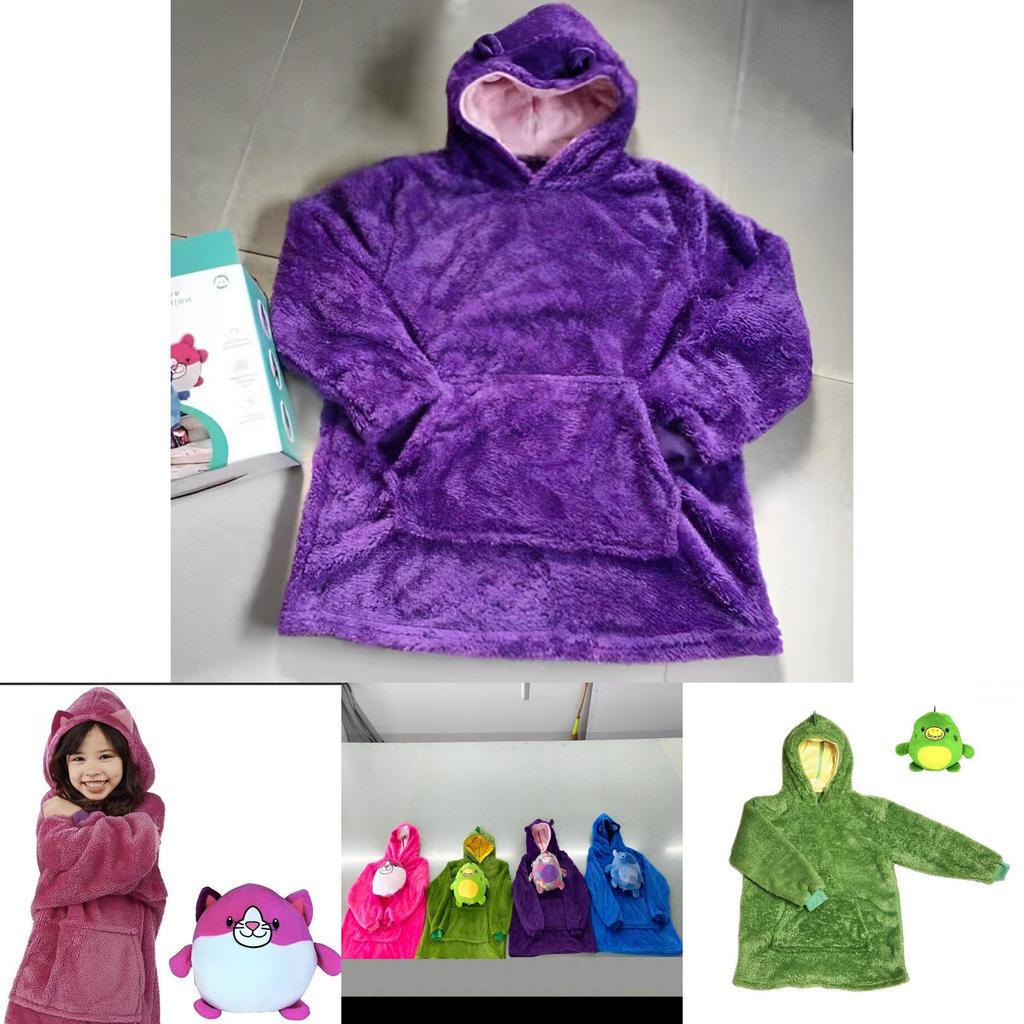 Huggle Pets Hoodie Cute Stuffed Animal Character Oversized Blanket