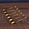 Light luxury fruit fork dessert fruit stick pure copper swan base creative high-end tableware dim sum coffee spoon set