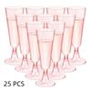 25 Champagne Glasses Disposable Cocktail Glasses Plastic Red Wine Glasses Tall Glasses Gold Powder Martini Glasses Party Bar