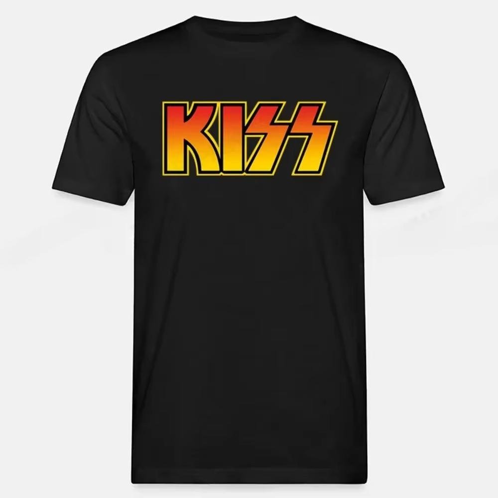 2025 Kiss Band Vintage Print Fashion T-Shirt Hip Hop Top T-Shirt Men and Women Same Camisetas Hombre Tops Rock Band