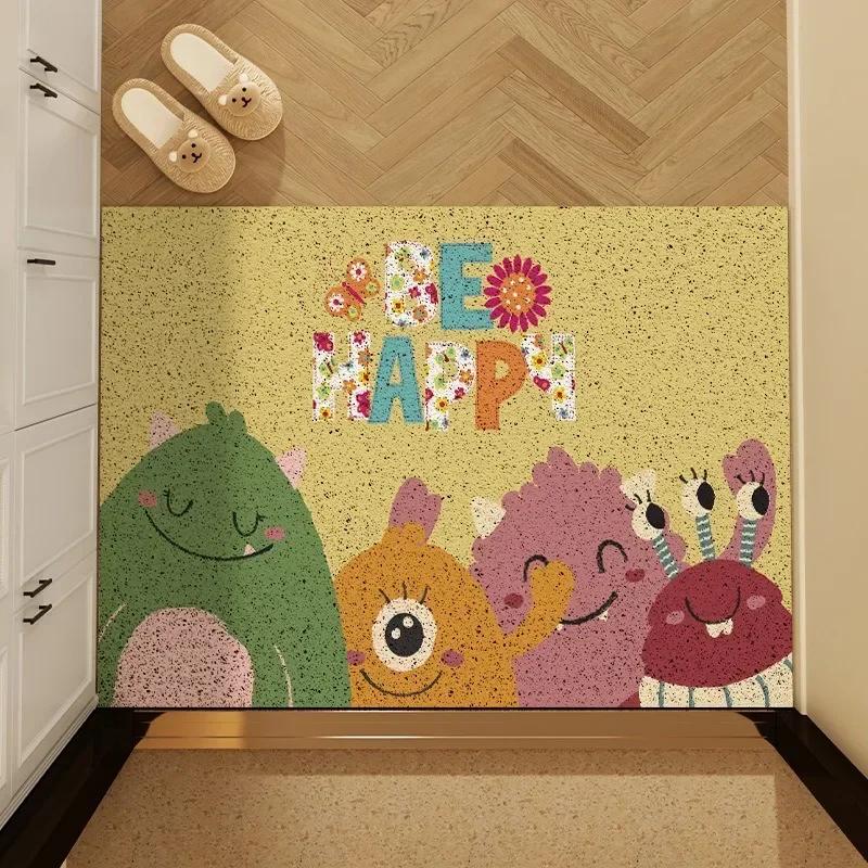Cartoon Cat Series Mat Non-slip Easy To Clean Rug Wrinkle-Resistant Doormat Indoor Washroom Entrance Decorative Washable Carpet