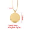 European Fashion Stainless Steel Colorfast Geometric Round Disc Necklace with Lace Pendant and Customizable Laser Logo