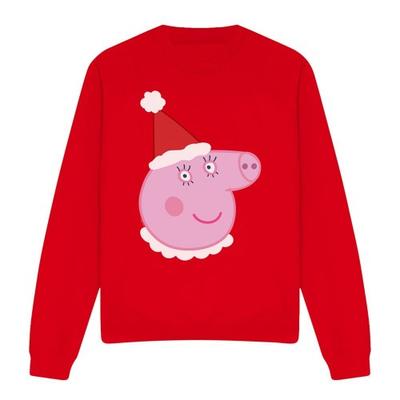 Peppa Pig Unisex Adult Mummy Pig Santa Hat Sweatshirt