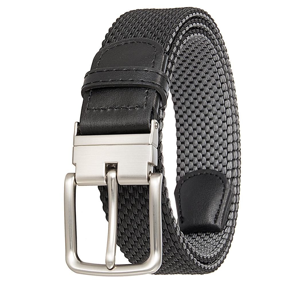 3.5Cm elastic braided pin buckle belt Double-sided rotating pin buckle elastic belt