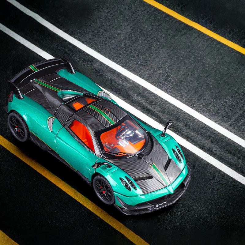 1/24 Pagani Huayra BC Supercar Alloy Die Cast Toy Car Model Sound and Light Pull Back Children's Toy Collectibles Birthday Gift