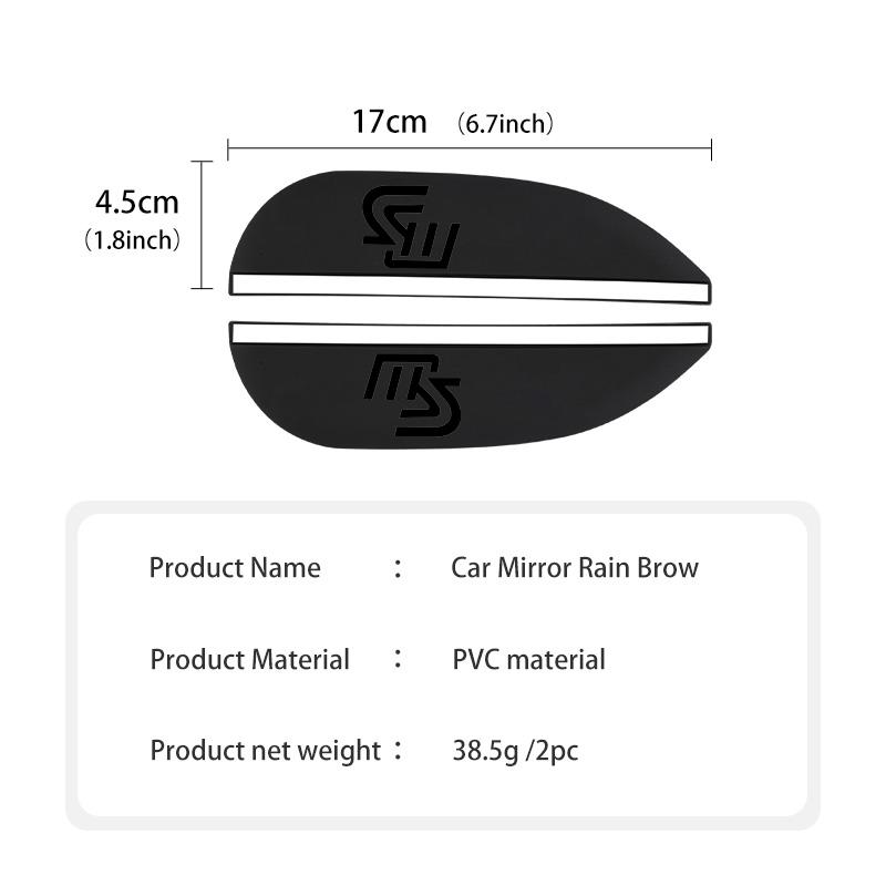 Black Car Rearview Mirror Block Rainwater Eyebrow Accessories For Mazda Axela Atenza 6 3 5 2 CX5 CX7 CX9 CX30 RX8 MX5 BK BL 5