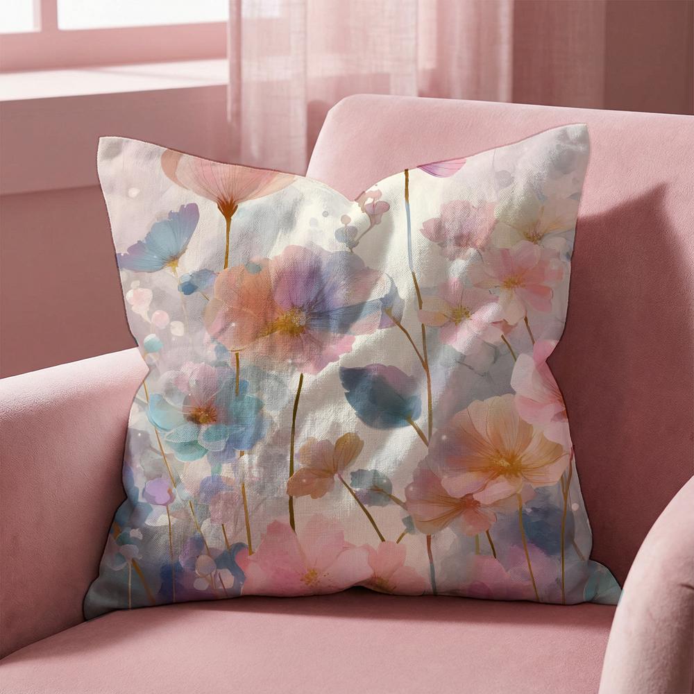 Flowers and Plants Cushion Cover MultiScene Pillow Cover for Home Car Reversible Soft Durable for Daily Use