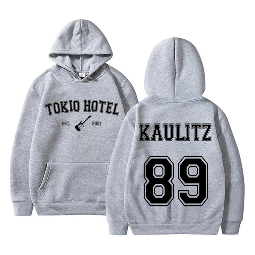Germany Rock Band Tokio Hotel Kaulitz 89 Back Print Hoodie Unisex Women Vintage Oversized Sweatshirt Unisex's Gothic Black Streetwear