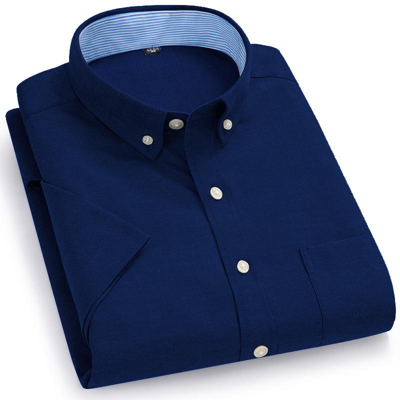 

Men s Short-sleeved Shirt, Summer Casual, Oxford Fabric, Solid Color, Simple, Trendy, Comfortable and High-quality, Street Style 38