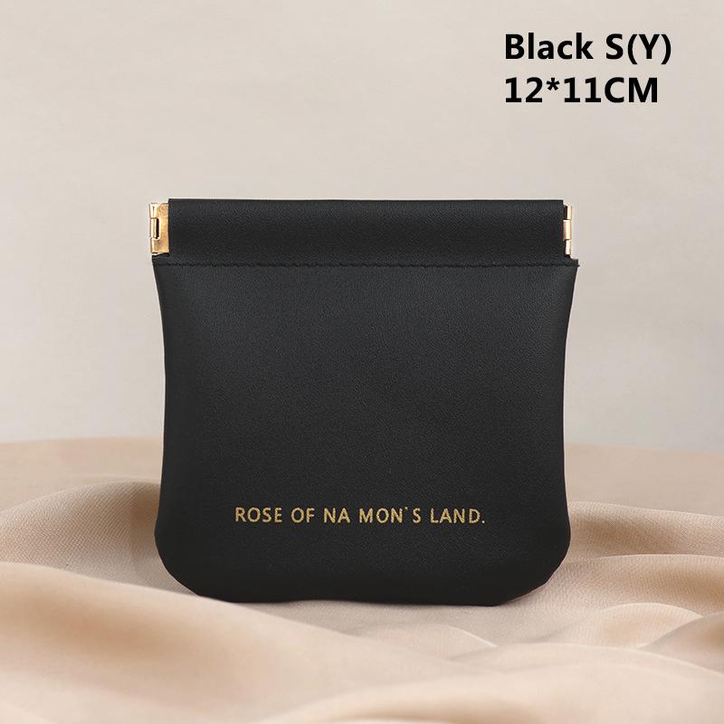 1Pc Mini Lipstick Key Jewelry Cosmetic Bag Women Portable Automatic Closing Makeup Storage Bag Pouch PU Earphone Coin Handbag
