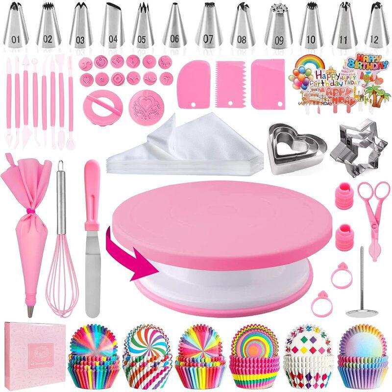 255-Piece Cake Turntable Set: Includes Decorating Tools and TPU Piping Bags