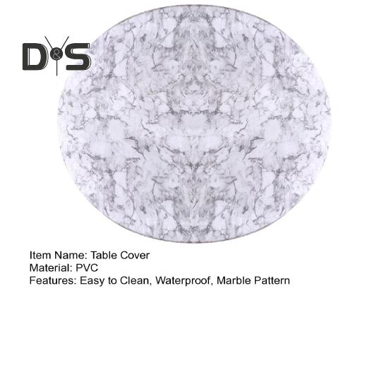 Față de masă rotundă impermeabilă cu margini elastice, model marmură, față de masă ajustată pentru casă, decor pentru petrecere de cină, protecție masă
