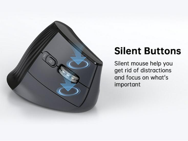 JOMAA Wireless Bluetooth RGB Ergonomic Vertical Mouse with Dual Mode & Speed Roller