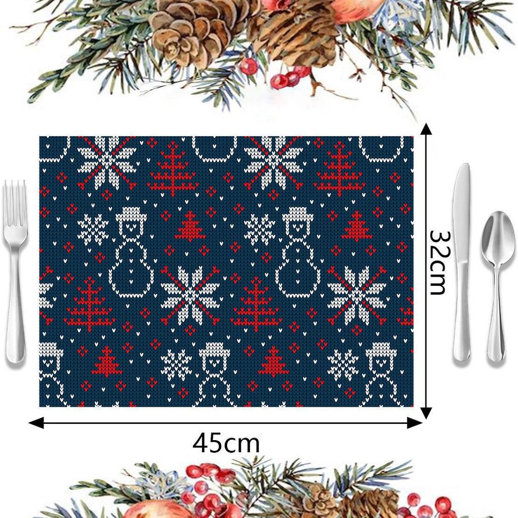 Neue dekorative Weihnachts-Schneeflocken-Tischsets – Festliches Winterdesign für europäische und amerikanische Partys