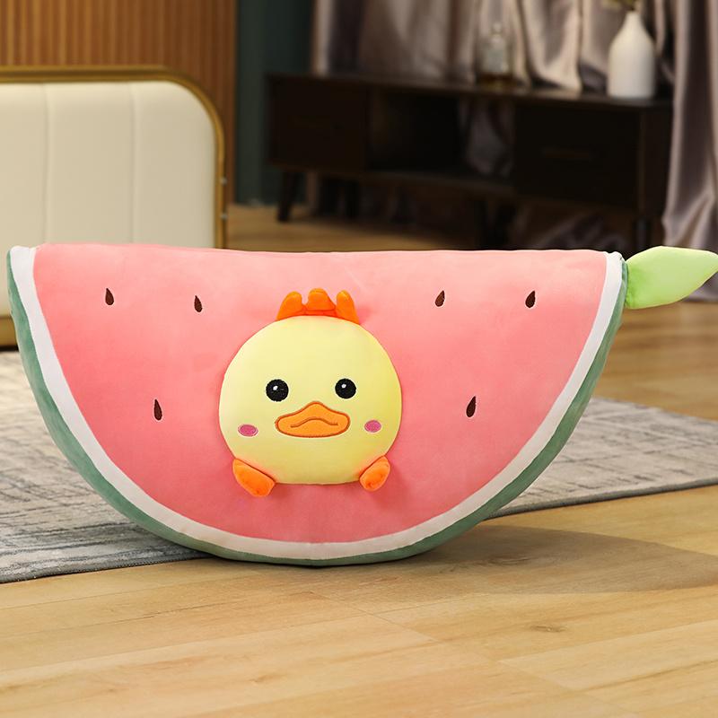 60/80cm Cartoon Dieren Watermeloen Plak Pluche Kussen Gevuld Fruit Rugsteun Kussen Sofa Stoel Decor Cadeau 60cm