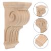 8X17X8Cm Solid Wood Column Capitals Decorative Corbels Carved Wooden Corner Brackets Furniture Overlays Home Appliques Wood Trim