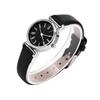 Exquisite Small Simple Fashion Women Dress Watch Retro Leather Mini Wristwatch (Black Dial)