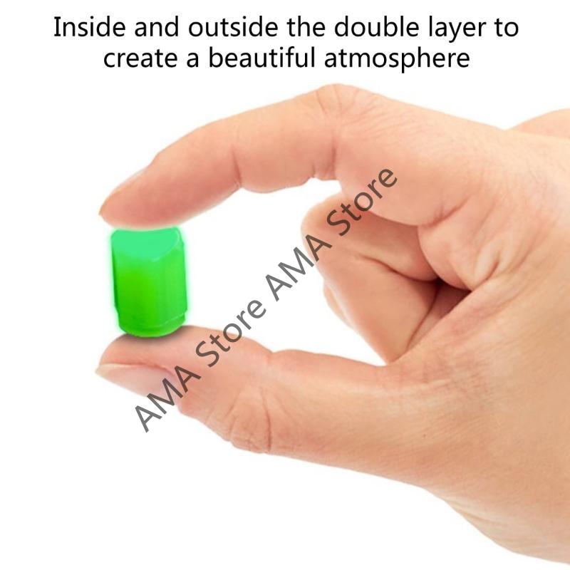 20PCS Luminous Car Tire Valve Cap Fluorescent Night Glowing Decor Motorcycle Bike Wheel Nozzle Dustproof Tyre Valve Stem Caps