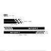 C33 5PCS Universal Car Model Checkered Flag Stickers: Side Skirt, Hood, Rearview Mirror Set