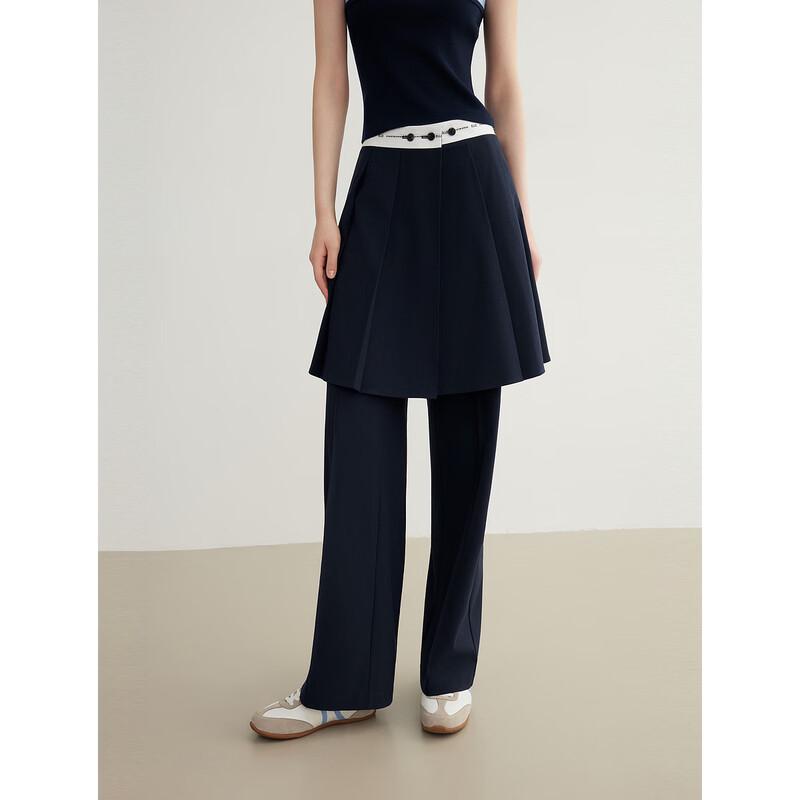 ELLE Women s French Pleated Skirt & Casual Pants Two-Piece Set XL
