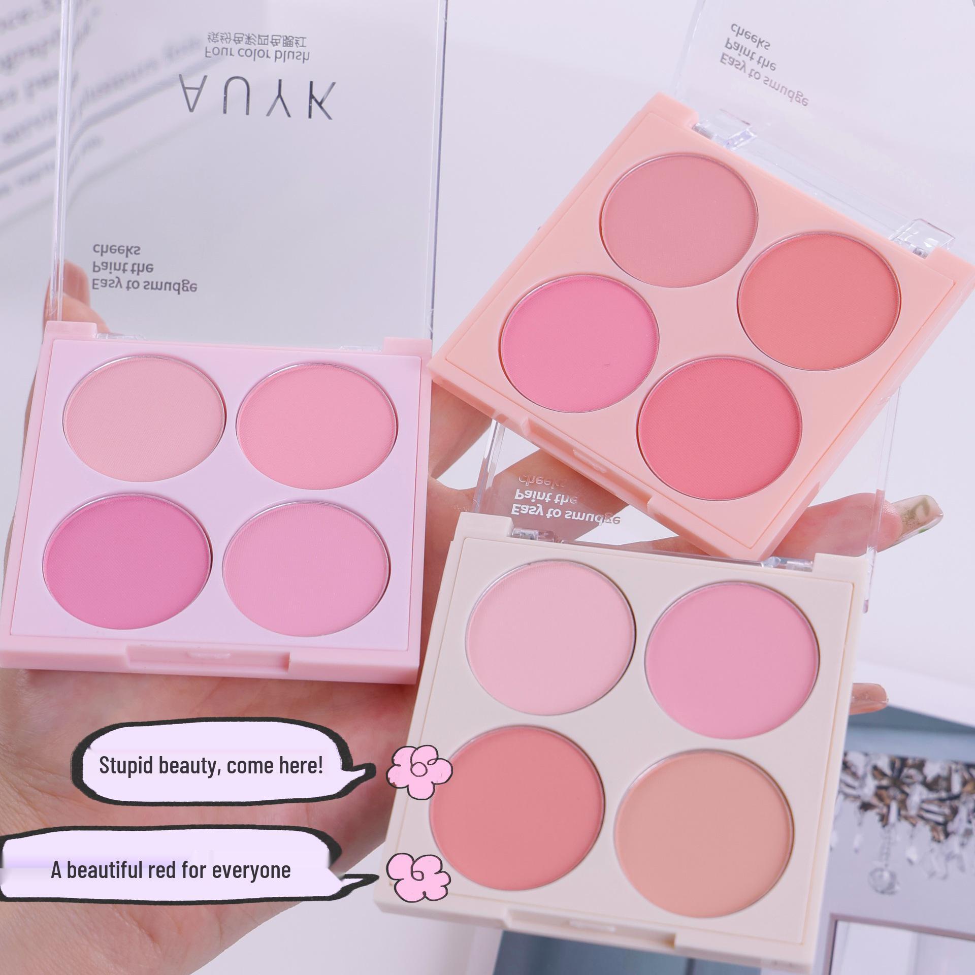 

Four-Color Matte Blush Set: Pink, Peach, Nude, Honeydew