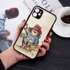 Cute P-Paddingtons Bear Matte Translucent Phone Case For Iphone 16 ProMax 15 14 13 12 11 X XS PRO Plus