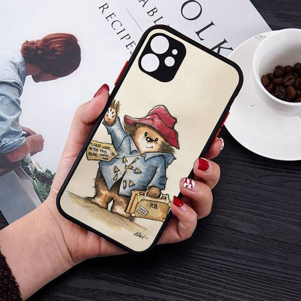 Cute P-Paddingtons Bear Matte Translucent Phone Case For Iphone 16 ProMax 15 14 13 12 11 X XS PRO Plus