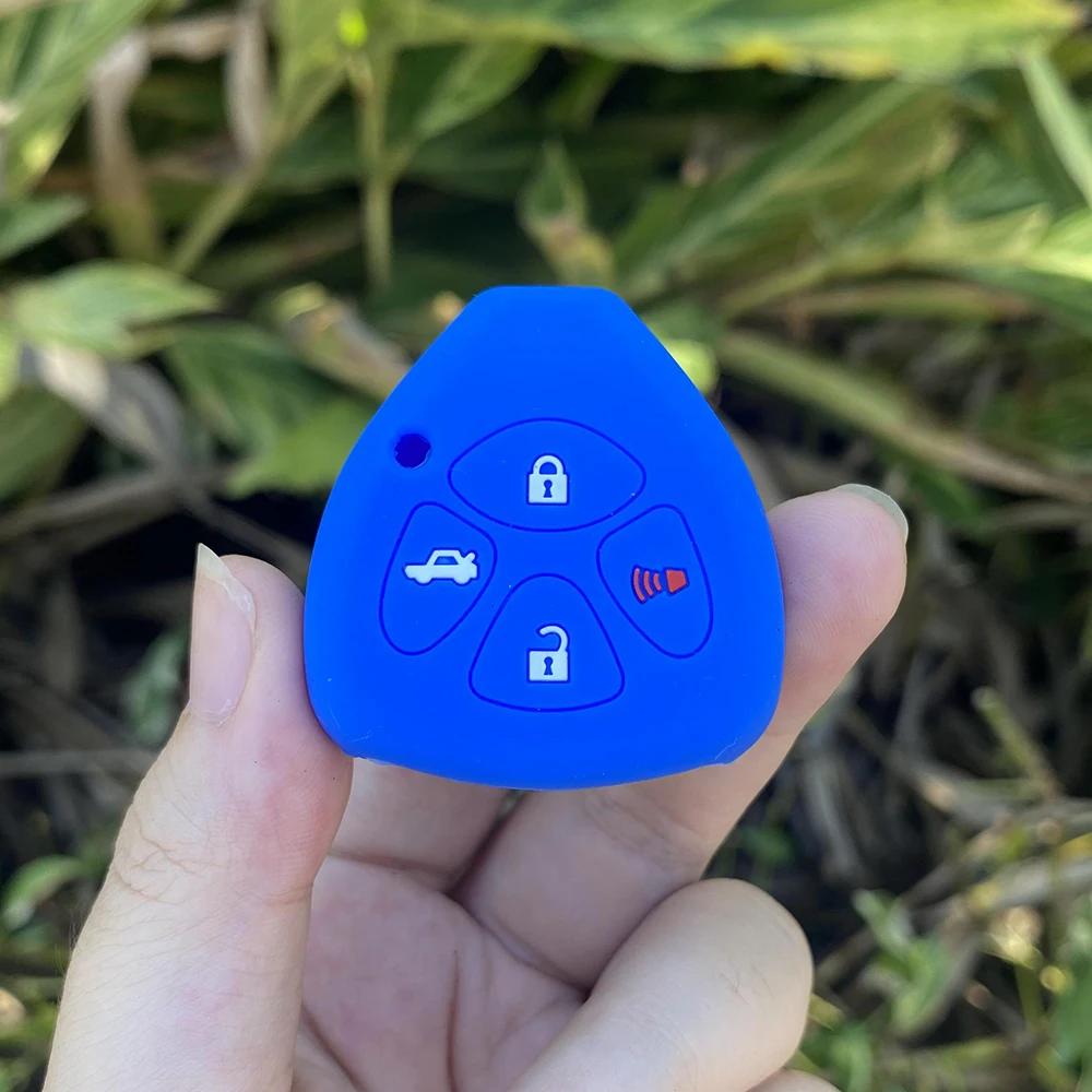 Silicone Car Key Case Cover Protect Shell Skin for Toyota Corolla Camry Reiz RAV4 Crown Avalon Venza Matrix Auris 4 Button Key
