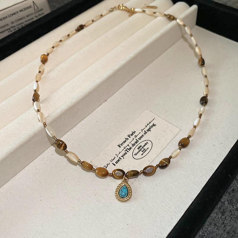 Ethnic Style Irregular Beaded Crystal Beaded Necklace Women's Clavicle Chain Holiday Style Necklace