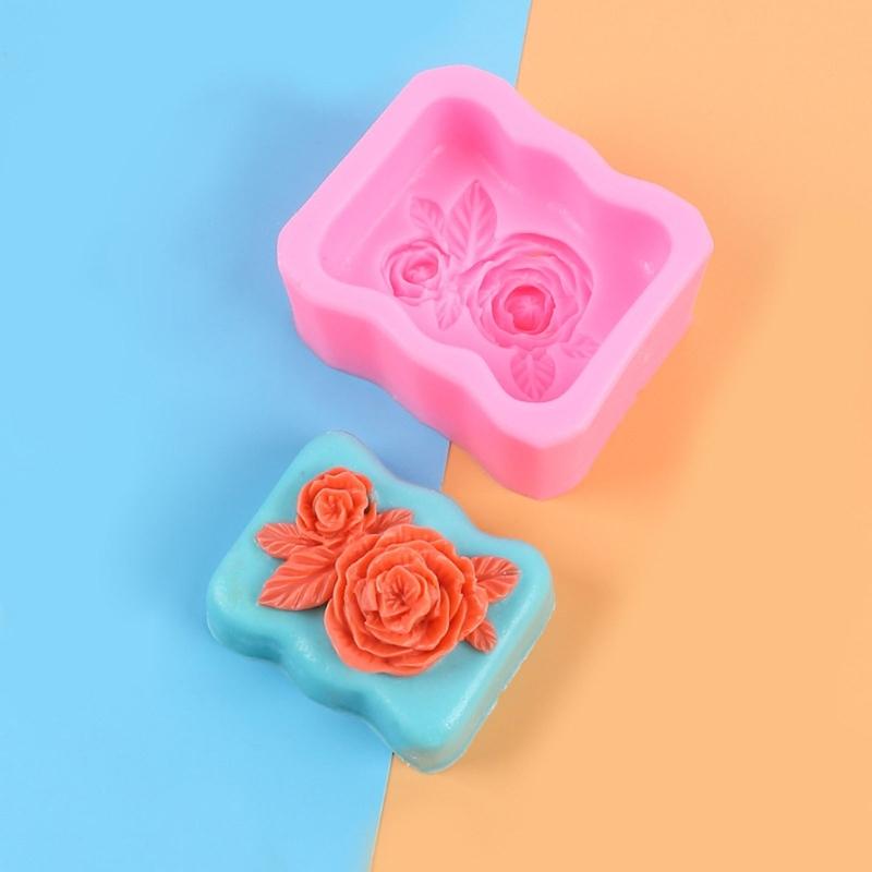 3D Rosen Duftkerzenform Bärenform Bärenkerzen Gießformen Blumenseife Gießformen Silikonform für Kerzen
