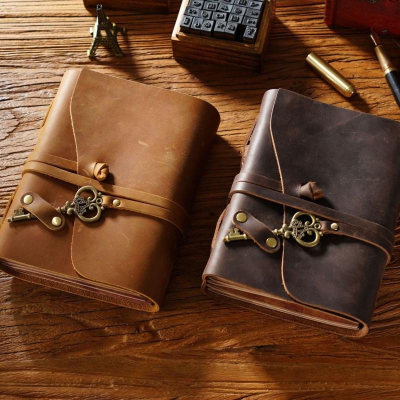Retro Magic Leather Journey Diary Notepad Journal Planner Notebook with for Key Ornaments for Women Men Artist Writer Gi