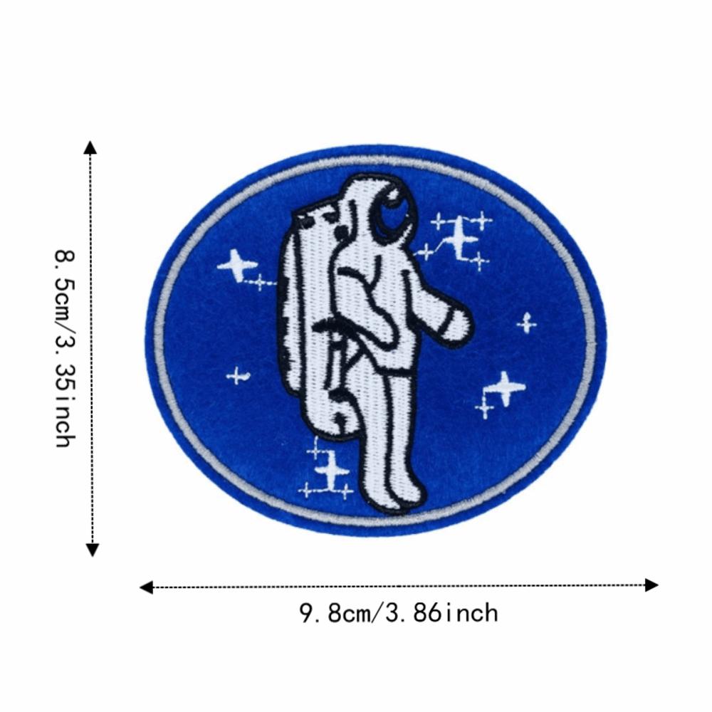 6pcs Iron-On Embroidery Patches Cartoon Astronaut Pattern Sewing Patches Accessories For Backpacks